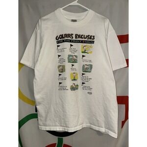 Vintage Golfers Excuse T Shirt Large Silver Mountain 90s Funny Graphic Tee Golf